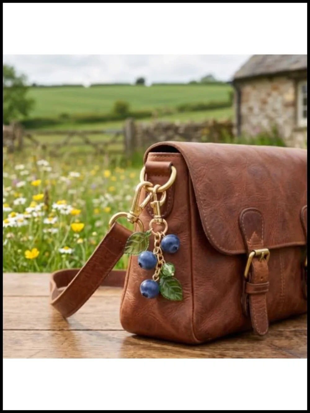 Blueberry Keychain Fruit Bag Charm for Handbags Tote Purse Cute Accessory Gift